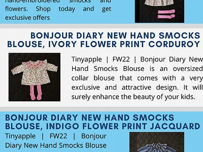 Bonjour Diary Kids Collection bonjour diary butterfly blouse bonjour diary hand smocks blouse bonjour diary kids collection