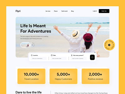 Flyri - Travel Agency Landing Page agency agency web app clean company landing page modern travel travel agency trendy ui ui design uiux uiux designer ux vacation web web design website