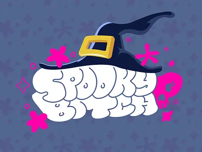Spooky B*tch character design design illustration typography vector