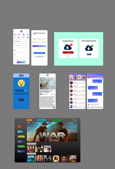 404 error vs Blog post app design illustration typography ui ux