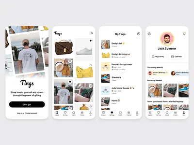 Tings app design mobile ui ux