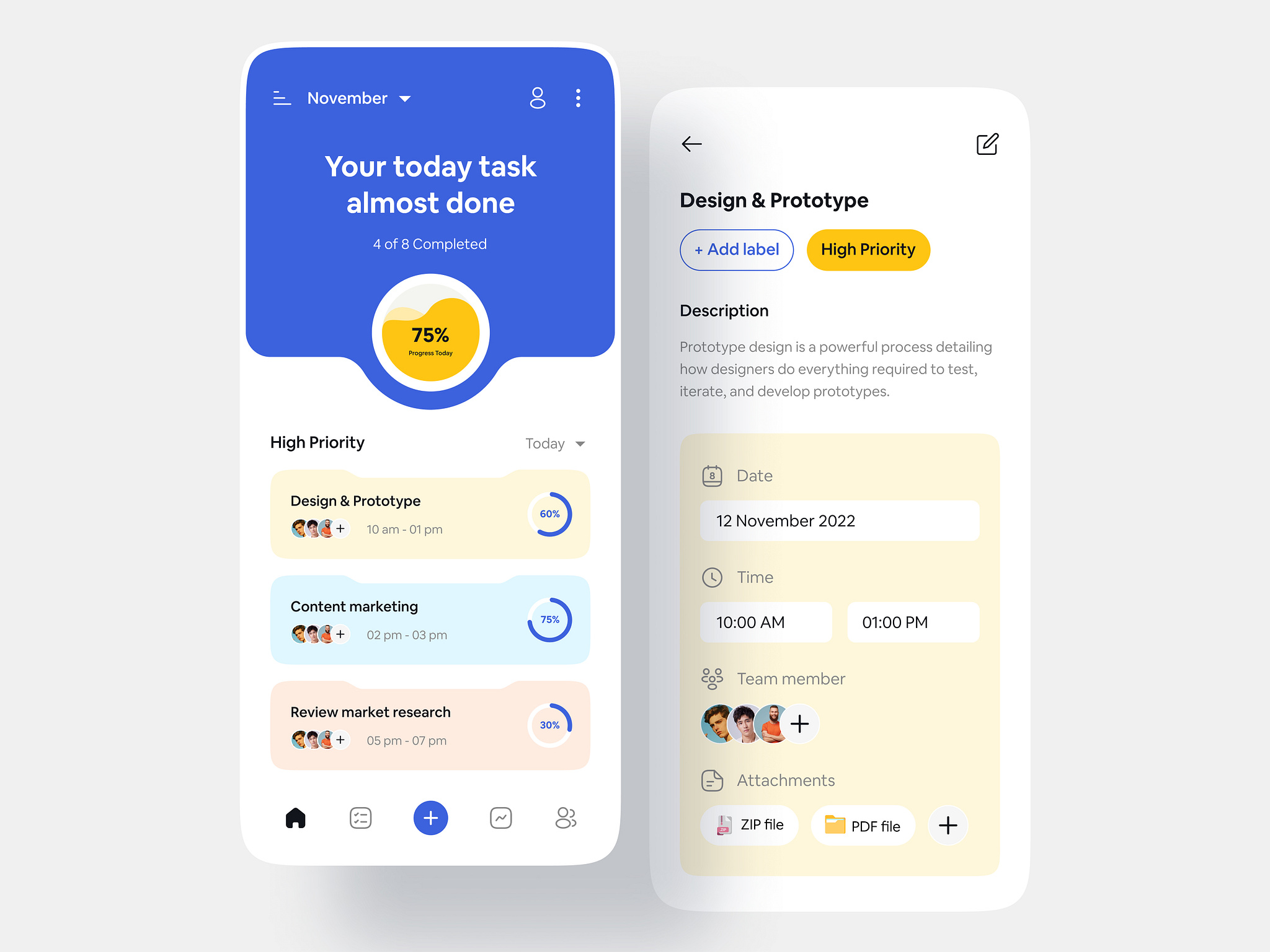 Task Management App Ui Design by Oyasim Ahmed for Dude Shape on Dribbble