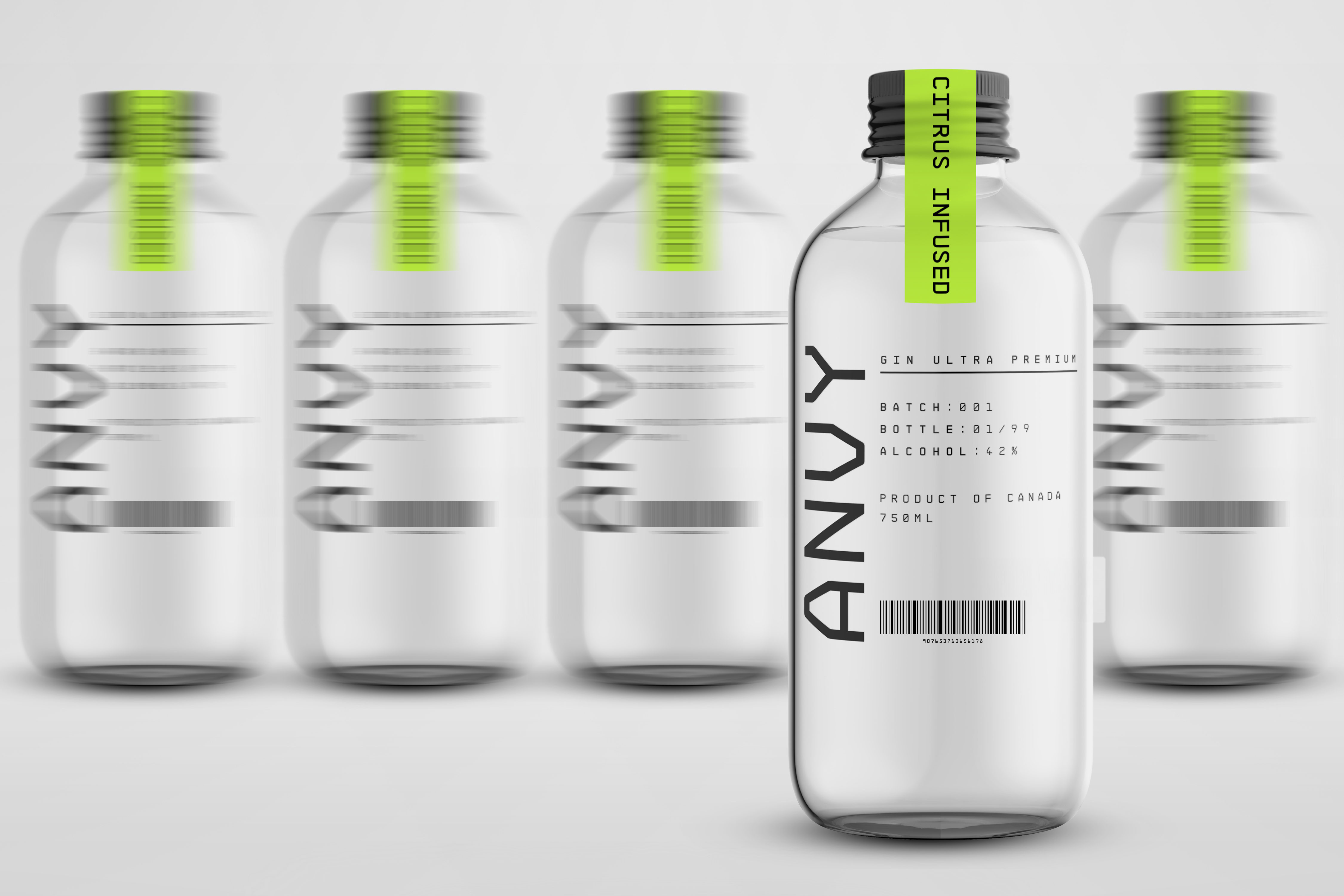Anvy Gin . Bottle Design brand identity branding gin graphic design label design logo logo design minimalist logo packaging