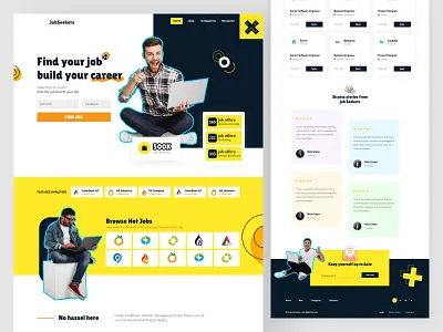 Job Seekers Website Landing Page Template design graphic design job job finder job portal job searching job seekers landing page trending ui ui ux ux vacancy webdesign website