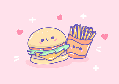 Burger Kawaii cute illustration kawaii
