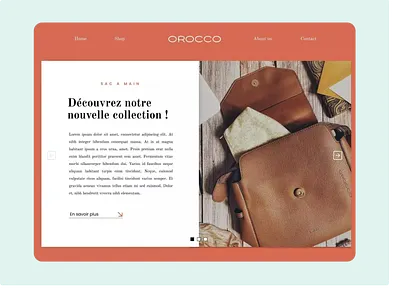 Orocco website bag branding handmade homepage leather luxury morroco ui webdesign