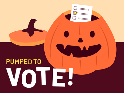 it's a pun carving election fall halloween harvest illustration jack o lantern pumpkin spooky vote voting