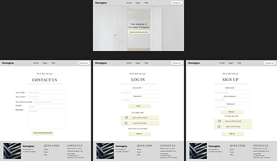 Homagine Design App app design ui