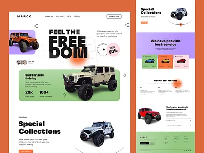Marko website design concept automotive booking car booking car rent cars ecommerce garage jeep landing page motor popular tesla tranding transport ui uidesign ux uxdesign website