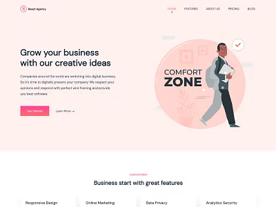 Rekto React NextJS Agency Landing Pages bootstrap templates consultancy creative agency landing pages digital agencies landing page templates landing pages multipurpose next js templates nextjs templates nextjs websites portfolio landing pages portfolio websites promotion websites react templates react websites startup websites website templates