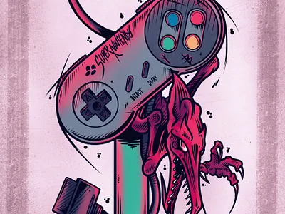 Super Nintendo Controller art artwork design drawing gaming illustration ink nintendo print sketch snes tattoo art visual art