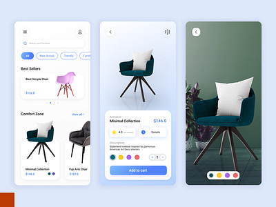 Furniture sales application design app branding design graphic design typography ui ux vector