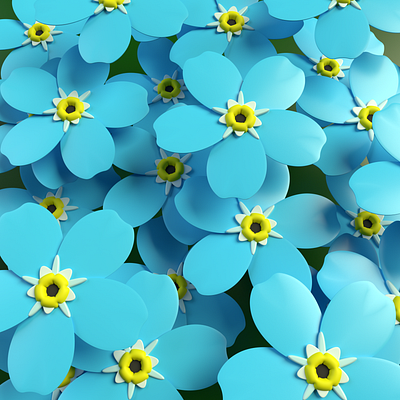 Forget Me Not 3d flowers forget illustration nature redner