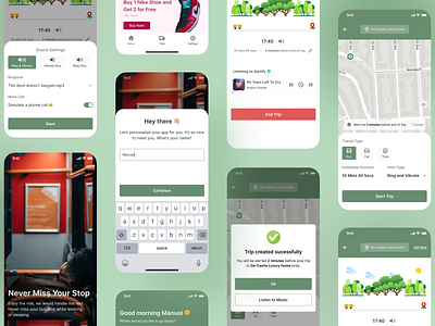 Never Miss Your Stop bus stop design direction app distance illustration map mobile app mobile design mobile ui small business ui ux design