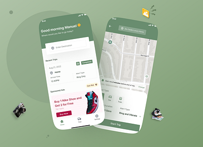 Short Trip alert design journey map mobile app mobile design mobile ui navigation start trip trip ui ux design