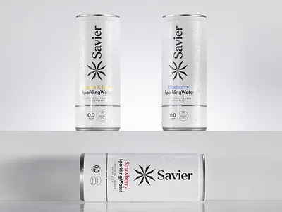 Savier Sparkling Water 3d branding graphic design logo