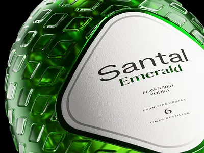 Santal Emerald Vodka 3d branding design graphic design logo