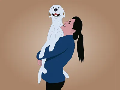 illustrator Sketch from image animal animal lover animal sketch art branding design dog sketch dog with girl girl sketch illustration illustrator pencil tool photoshop sketch sketch art sketchfromimage sketching sktech from image ui vector