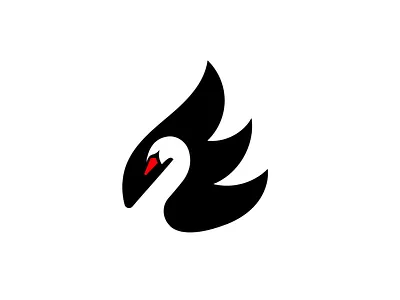Swan Logo Mark animal logo aquatic bird black and white black swan creative drake duck duck logo goose logo minimal negative space raven stray swan swan logo unique