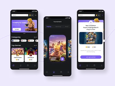 Game Store App UI Concept app design gaming app mobile play game earn points ui ux