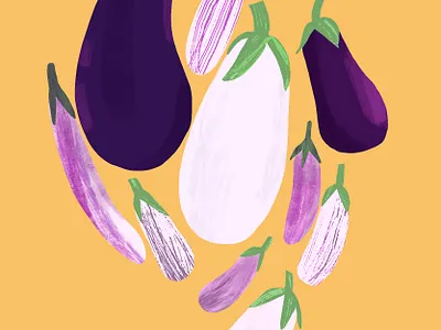 Variety is the spice of Life delicious eggplant food illustration local procreate recipe seasonal variety vegan vegetable vegetarian
