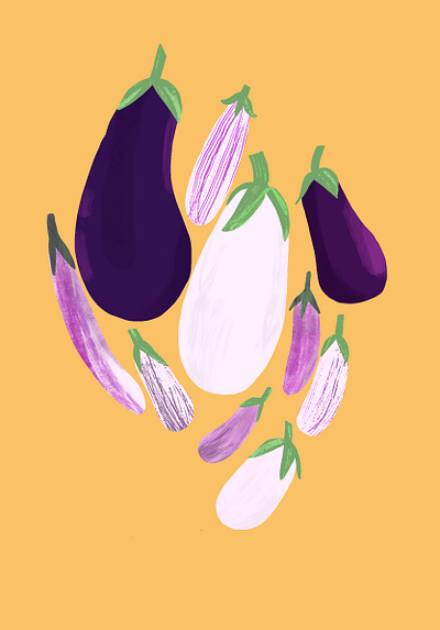 Variety is the spice of Life delicious eggplant food illustration local procreate recipe seasonal variety vegan vegetable vegetarian