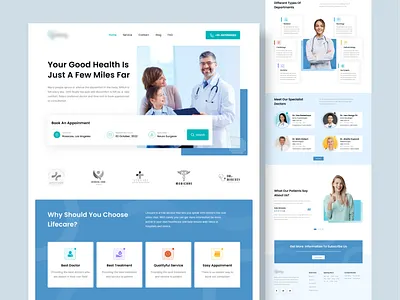 Medical Landing Page appointment book appointment clean clinic doctor doctor appointment find doctor health healthcare landing page medic medical medical app medicine ui uidesign uiux web web app website