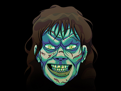 Good morning cartoon character design exorcist girl halloween horror illustration monster movie theexorcist