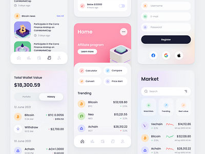 Cryptocurrency Mobile App app banking crypto cryptocurrency mobile ui ux wallet