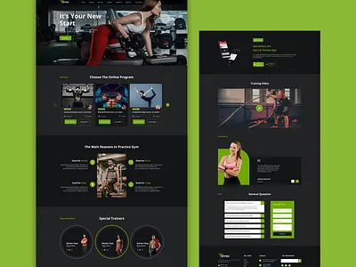 Online Fitness and Gym Website Landing Page Design clean excercise exploration fitness fitness website graphic design gym gym website landing page design health minimal design online fitness responsive design sports traning ui ux web design weightloss workout yoga