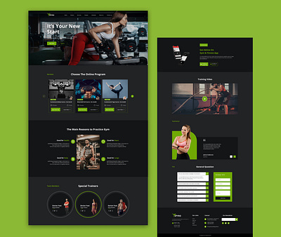 Online Fitness and Gym Website Landing Page Design clean excercise exploration fitness fitness website graphic design gym gym website landing page design health minimal design online fitness responsive design sports traning ui ux web design weightloss workout yoga