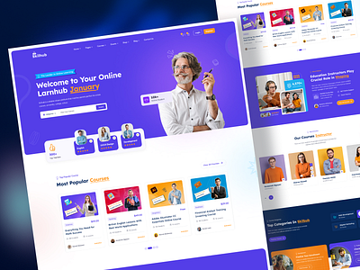 Skilhub - Online e-Learning Website Landing page academy acadyme clsses course education erering figma html kids lms online school school system teacher template theme training university unr wordpress