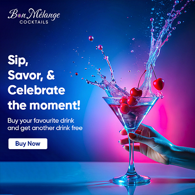 Social Media Creative - Bon Melange Cocktails 2d bon melange branding canva cocktail creative facebook graphic design illustrator instagram logo motion graphics photoshop social socialmedia story strategy twitter