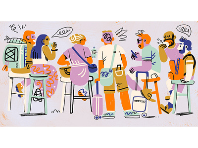 Airport People airport character design digital art editorial editorial illustration holidays illustration people illustration travel travel website web illustration