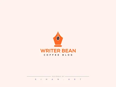 Writer Bean | Coffee Blogger | Food Blogger 99 designs logo article bean logo blog blogger brand identity branding cafe coffee coffee bean creative logo illustration mark minimal online story pen startup storytellers write writing