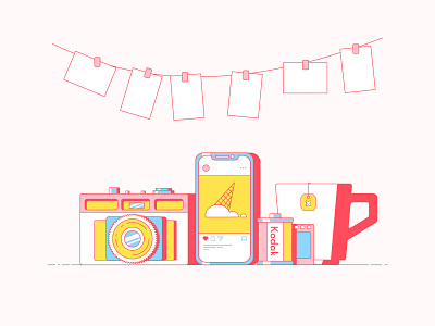 Camera and stuff digital art illustration illustrator vector vector illustration vectorart