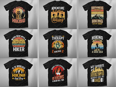 Hiking and Outdoor Adventure t shirt design Bundle graphic design travelling