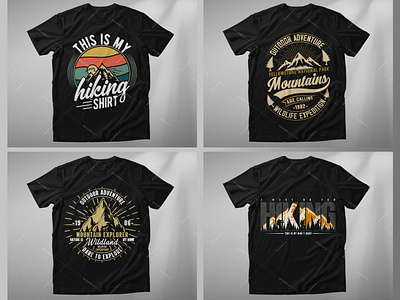 Hiking and Outdoor Adventure t shirt design Bundle graphic design travelling