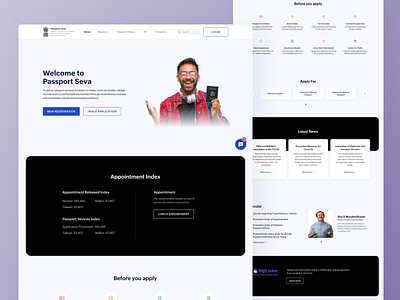 Passport Seva Landing page branding graphic design landing page logo mohamed tharik passport passport seva redesign simple work ui web