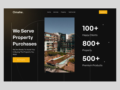 Omahe - Real Estate Landing Page apartement branding building clean design elegant figma graphic design home illustration landing page minimalist modern real estate ui user interface ux web web design website