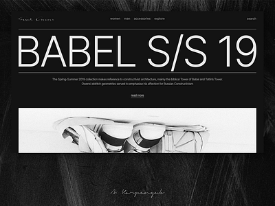 Rick Owens concept babel black concept dark darkmode design fashion freelance highfashion owens rick rickowens ui uidesign web webdesign