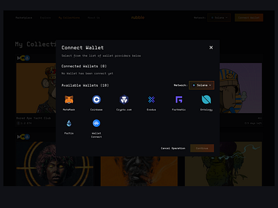 Multi-wallet NFT app blockchain cryptocurrency design figma product design ui web3