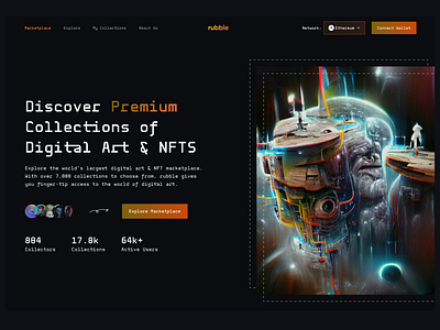 Multi-wallet NFT app - landing page blockchain cryptocurrency design figma product design ui web3
