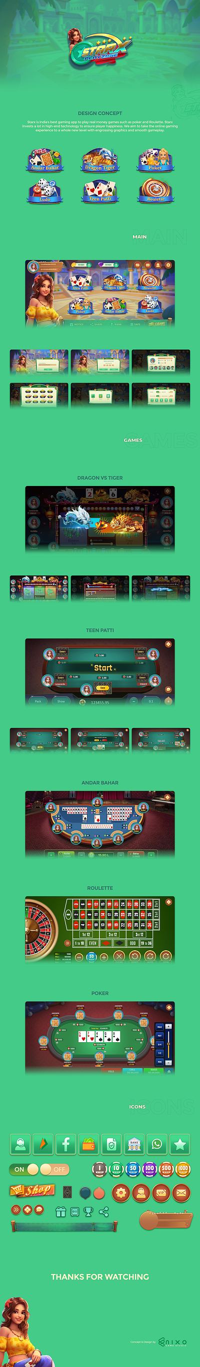 Starx - Online Gaming App card game design game game design game ui illustration logo ludo poker rummy teenpatti teenpatti ui unity unreal