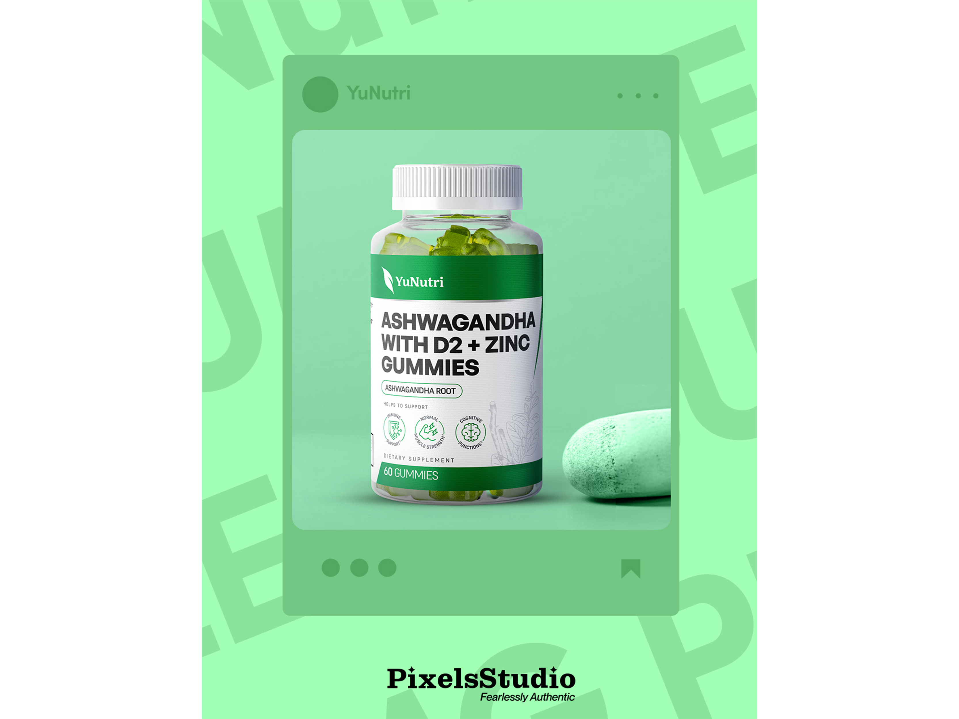 ASHWAGANDHA GUMMIES – Balance, Strength | By PixelsStudi