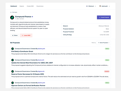 DAOs blockchain cryptocurrency daos design figma product design ui web3