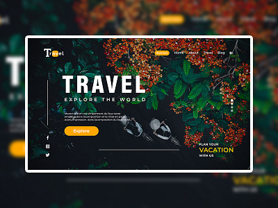 Travel Header UI adventure booking site header design home page landing page travel travel agency travel app travel book travel booking travel header travel landing page trip ui design ux design vacation visual design website website design website header