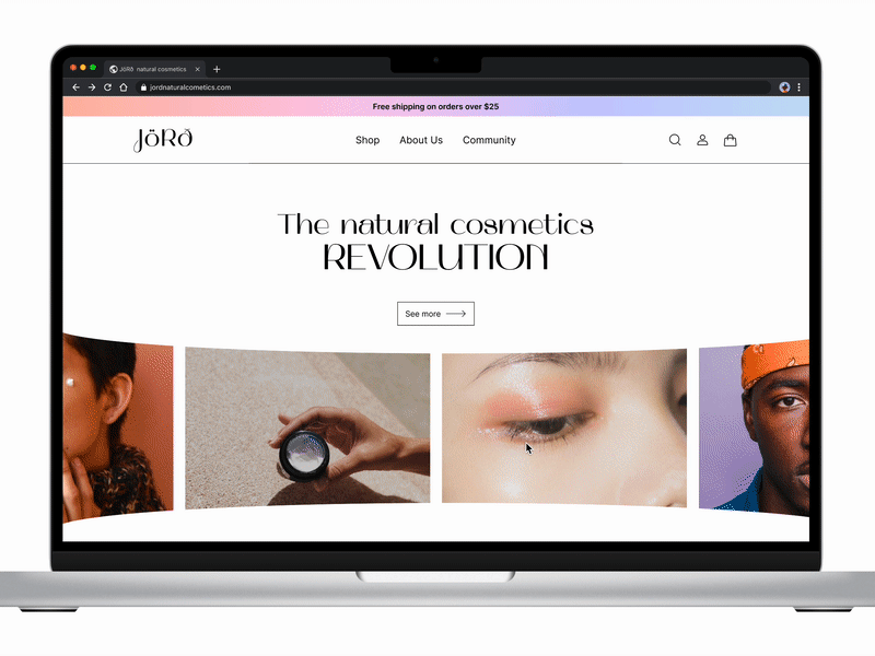 Natural cosmetics website beauty cosmetics design e commerce graphic design natural product design ui ux uxui website