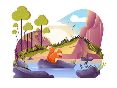 Squirrel-30-illustration colorful design digital art flat color forest forest illustration graphic design illustration illustrator inspiration squirrel squirrel 30 illustration squirrel art squirrel design squirrel illustration squirrel in forest squirrel picture squirrel vector squirrel vector art vector