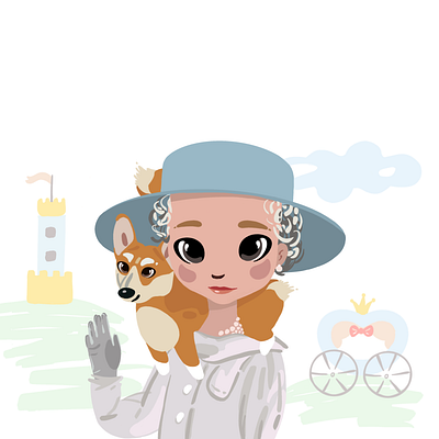 Queen Elizabeth II Illustration adobe illustrator affinity designer app art branding design elizabeth graphic design graphics illustration ios ipad iphone mobile procreate queen ui ux vector